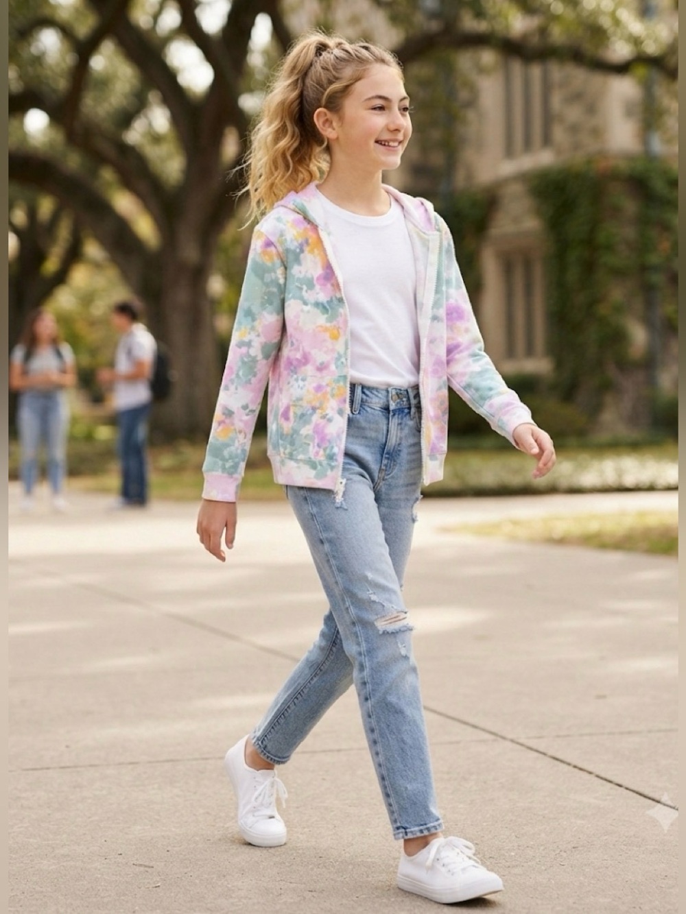 Cat & Jack Pastel Tie Dye Zip up Hoodie